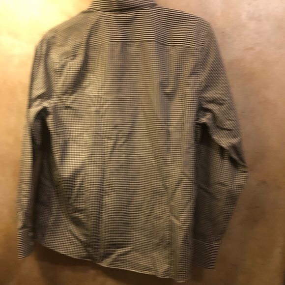 Lands end Black button down gingham shirt - Picture 3 of 3